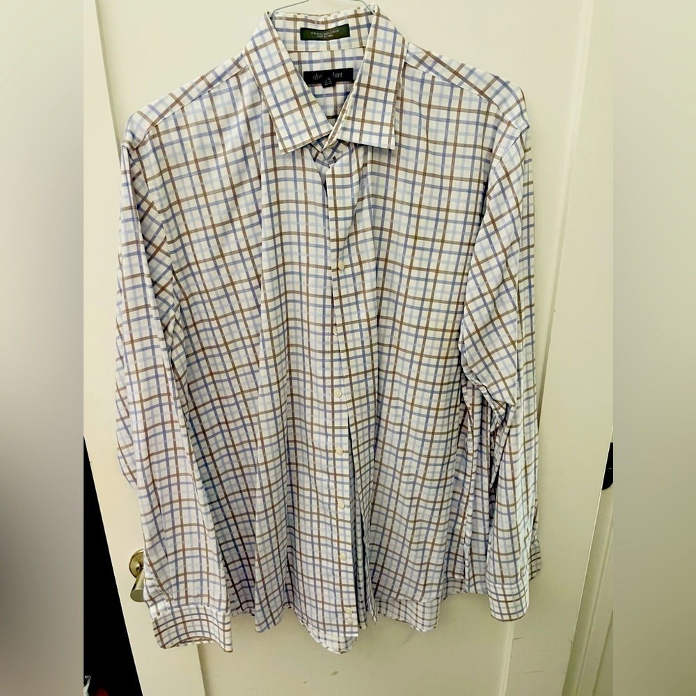 Men’s Nordstrom Rack Men's plaid dressshirt trim fit 36-37 17.5 neck